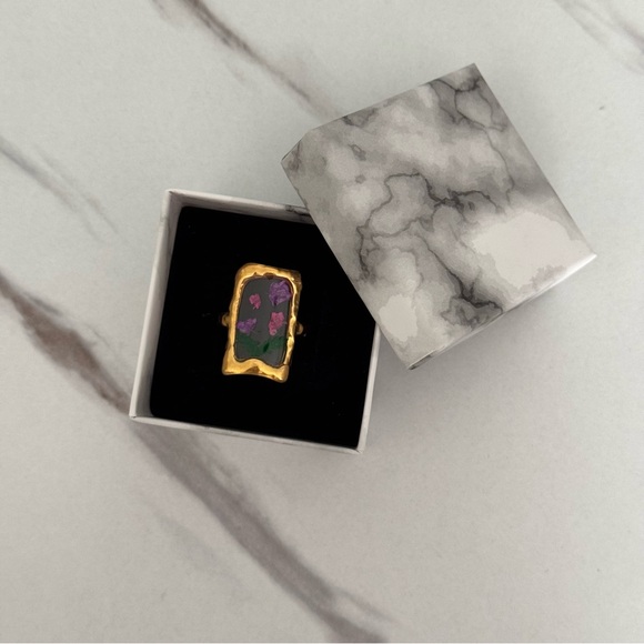 Stylish Retro Y2K Gold Floral Vintage Ring - Picture 3 of 3